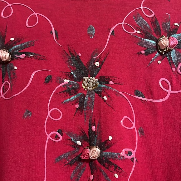 “Moda Bazaar”California 2 Hot pink puff, paint, glitter, floral, and faux pearls - Picture 13 of 15